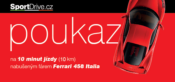 10 minut (10 km) jízdy ve voze Ferrari nebo Lamborghini